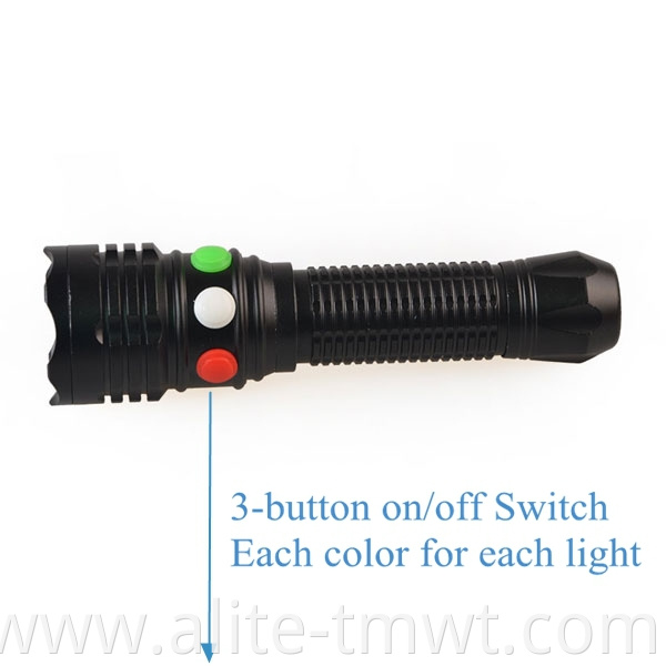 Railway Signal Torch LED White Green Red XPE LED Flashlight with Magnet Base